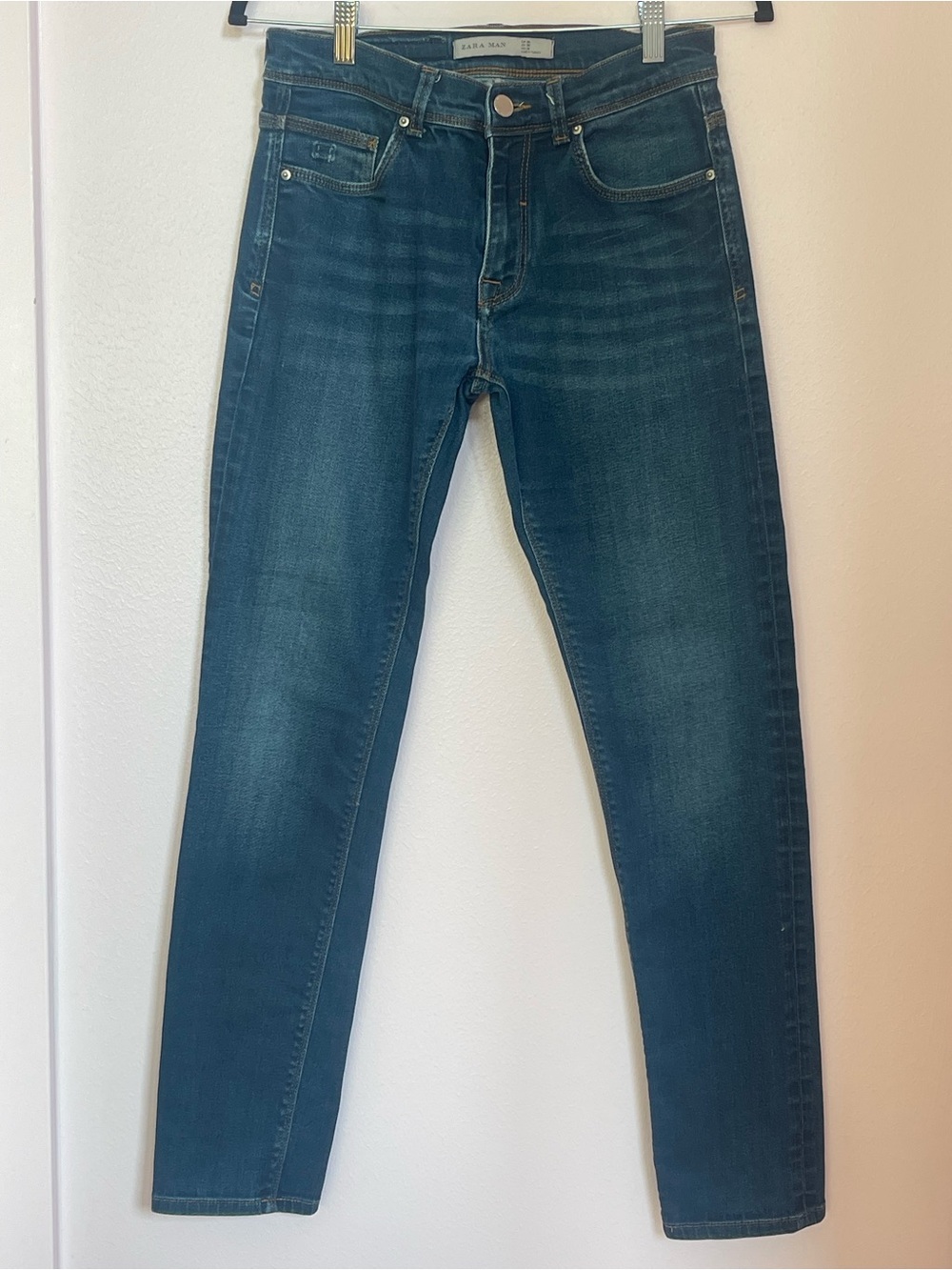 Zara Man Slim Fit Jeans Dark Wash Blue Denim Mens Size 30 EUR 38